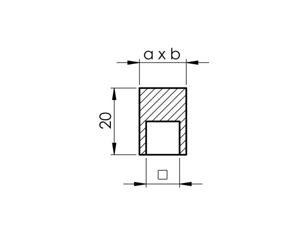 Edelstahl Endkappe für Füllstab 10x10mm, geschliffen K320